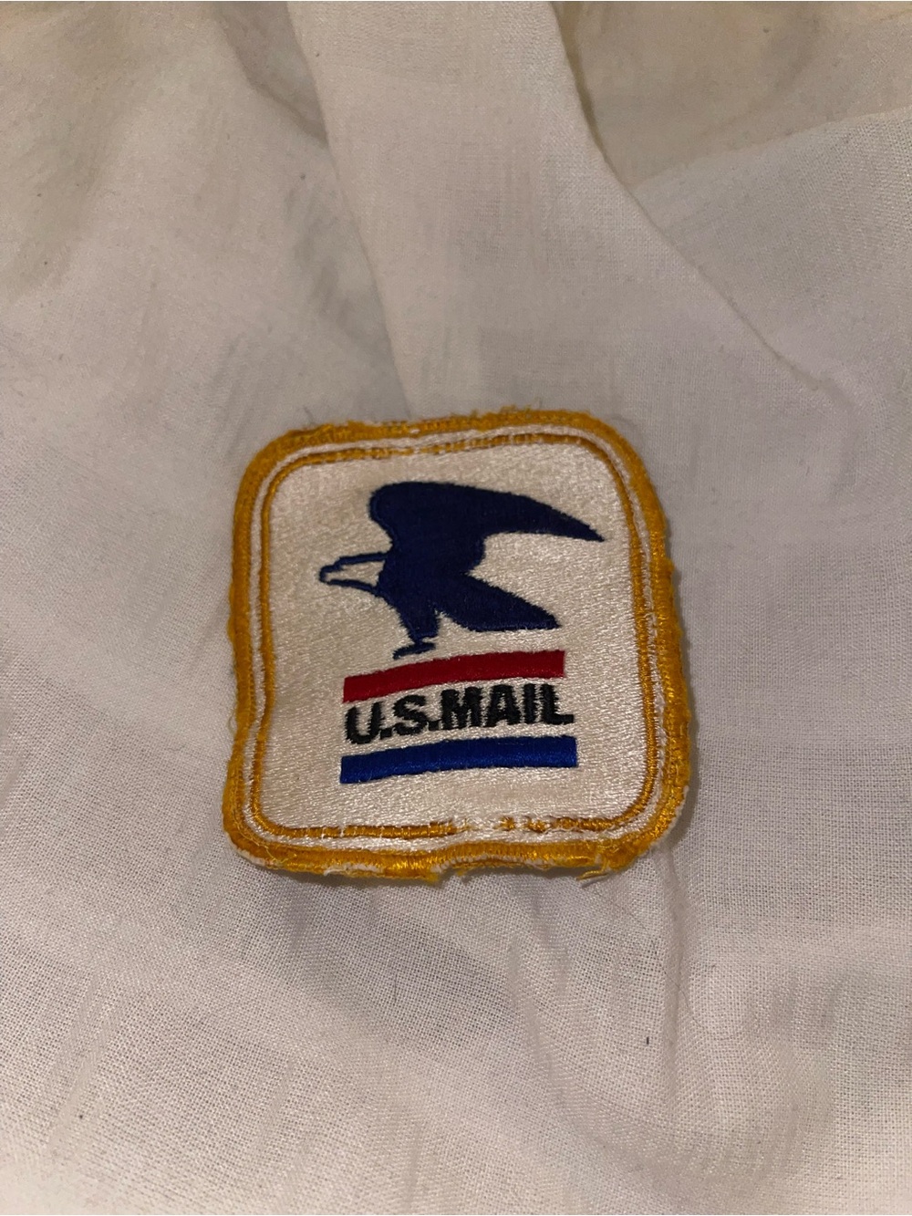Vintage U.S. Mail Eagle Patch in White, Navy, Red, Gold USPS